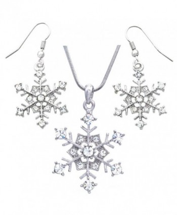 Snowflake Necklace Earrings Bridesmaid Christmas