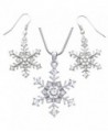 Snowflake Necklace Earrings Bridesmaid Christmas