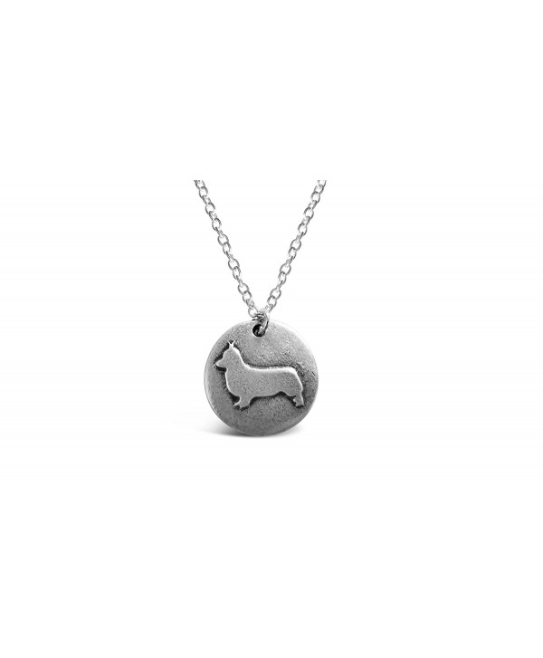 Rosa Vila Round Plate Corgi Necklace - Corgi Dog Inspired Puppy Necklace For Women - C3189K2USLZ