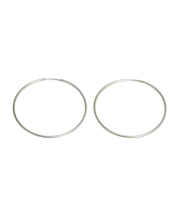 Medium Continuous Endless Silver Wire Hoop Earrings- 1.5 in (40mm) (1mm Tube) - CH11DFV7SXF