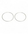 Medium Continuous Endless Silver Wire Hoop Earrings- 1.5 in (40mm) (1mm Tube) - CH11DFV7SXF