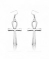 Silver Egyptian Ankh Drop Earrings - CC12K7ROMRT