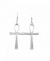 Silver Egyptian Ankh Drop Earrings