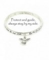 Silvertone Guardian Angel Stretch Bracelet with Angel Charm - C912DX3RF1J