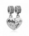 LilyJewelry Mom Mother Son Love Heart Charm Beads For Snake Chain Bracelet - CK17YL7RAA4