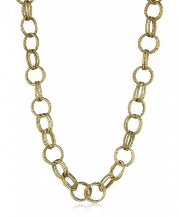 Betsey Johnson Gold-Tone Textured Chain-Link Long Necklace- 36" - CA1124Z4RY1