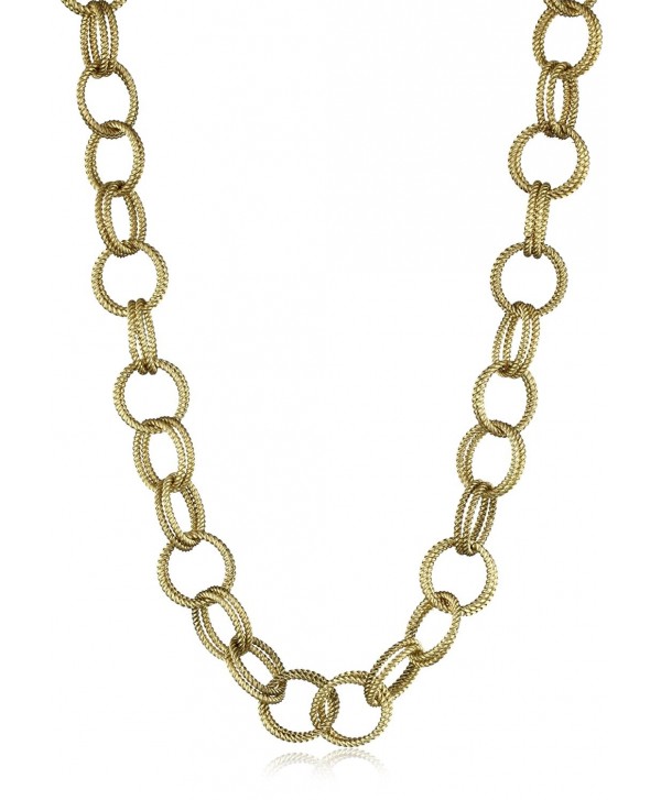 Betsey Johnson Gold-Tone Textured Chain-Link Long Necklace- 36" - CA1124Z4RY1