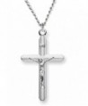Heartland Women's Sterling Silver Crucifix with Cross on Cross Pendant + USA Made + Chain Choice - C6119PYIHXL