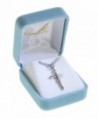 Womens Sterling Crucifix Pendant Rhodium