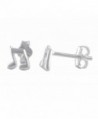 Sterling Silver Music Note Stud Earrings - 6mm - CJ184S2MK75