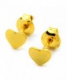 24k Gold Plated Sterling Silver Heart Stud Earrings with Backstopers - CO12D9TYCSL