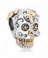 LovelyJewelry Sterling Silver Skull Cross Dia De Los Muertos Charm Beads For Bracelet - CE12DH7NR3V