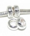 925 Solid Sterling Silver Four-piece Plain Rubber Spacers Charm Bead - CN12DG3UAP3