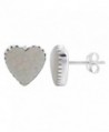 Gem Avenue 925 Sterling Silver Heart Shape Created White Opal Gemstone Post Back Stud Earrings - CT116G0C7U1
