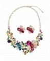 Yuhuan Women Costume jewelry Crystal Statement Necklace and Earrings Sets Chunky Jewelry Set - CY186LYRIQD