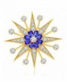 Party Queen Women Corsage Scarf Pins and Brooches Paved Cubic Zirconia Fashion Brooch - GROYALBLUE - CK186X99RA9