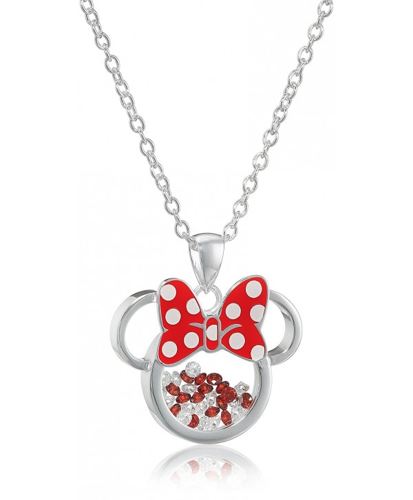 Disney Silver Plated Minnie Mouse Silhouette Shaker Pendant Necklace - C01270VY509