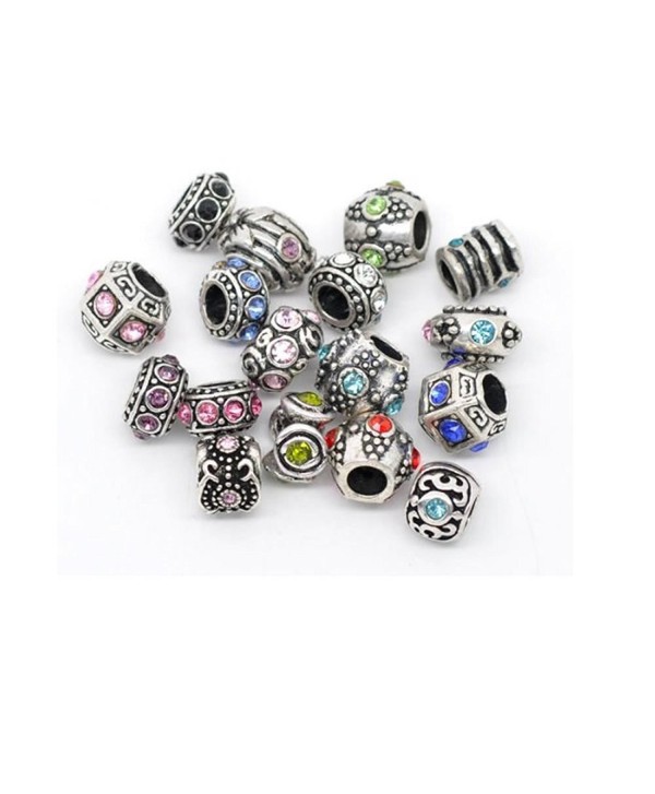 Ten Assorted Rhinestone Bead Charm Spacers - CY1102ZCVI9