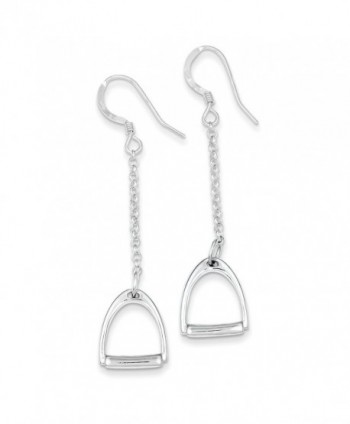 Sterling Silver Polished Horse Stirrup Dangle Earrings - (2.2 in x 0.51 in) - CM12GPPO1Q9