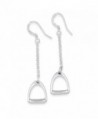 Sterling Silver Polished Horse Stirrup Dangle Earrings - (2.2 in x 0.51 in) - CM12GPPO1Q9