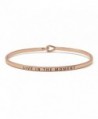 Live In The Moment Inspirational Hook Bangle Bracelet - Rose Gold - CS182INQ0KU