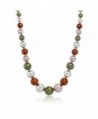 Stunning Multi Color 8MM to 16MM Round Shell Pearl Necklace- 18 Inch - C0116DJXBKP