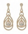 EVER FAITH Women's Austrian Crystal Zircon 8-Shaped Tear Drop Dangle Earrings - Gold-Tone Clear - CU11XKB0927