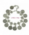 SUNSCSC 1 Pair Silver Plated Coin Drop Belly Bracelet Dance Ethnic Bohemian Jewelry Anklet Chain Bangle - CO122FREC5V
