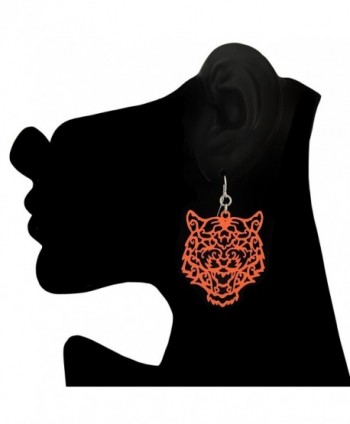 Laser Filigree Dangle Earrings Orange