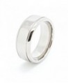Unique 8mm Flat Polished Grooves Titanium Wedding Band (Available in Sizes 5-14.5) - C41102H4TEB