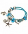European Leather Bracelet Starfish Seashell