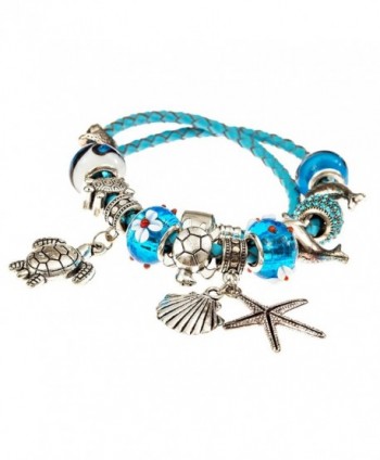 European Leather Bracelet Starfish Seashell in Women's Charms & Charm Bracelets