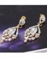 EleQueen Gold tone Austrian Teardrop Chandelier in Women's Drop & Dangle Earrings