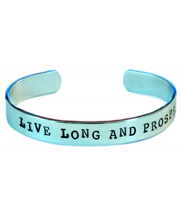 Star Trek Bracelet - Live Long and Prosper - Hand Stamped Cuff Bracelet in Aluminum - C111KY2KYRZ