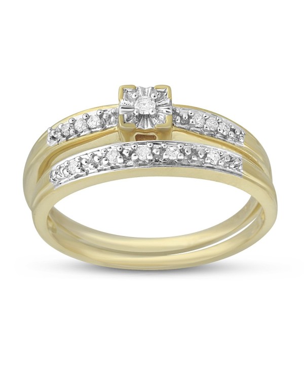1/10 CTTW Bridal or Promise Ring in Sterling Silver - yellow-gold-plated-silver - CI17YDUSAKG