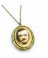 Edgar Allan Poe Portrait Cameo Locket Necklace - CK11JDJ4W7D