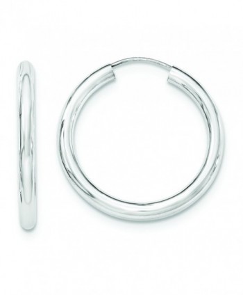 Sterling Silver Polished Endless Tube Hoop Earrings - (1.3 in x 0.12 in) - CK12GPPN57F