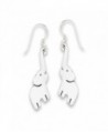 .925 Sterling Silver Trunk Up Elephant Dangle French Wire Earrings - C712DLQU9R5