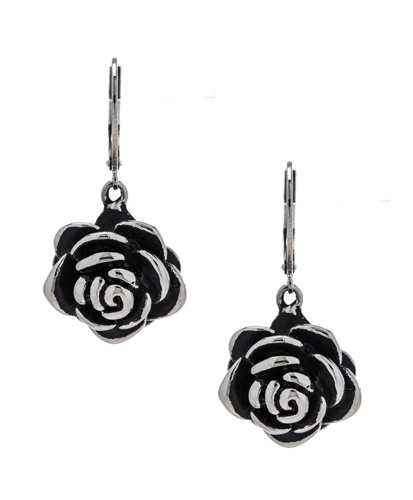 Designer Stainless Steel Rose Earrings for Women and Girls - CF12O39W2QD