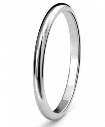 2mm Titanium Womens Plain Dome Polished Wedding Band Ring Size 4-9 - C012NV4WFF0