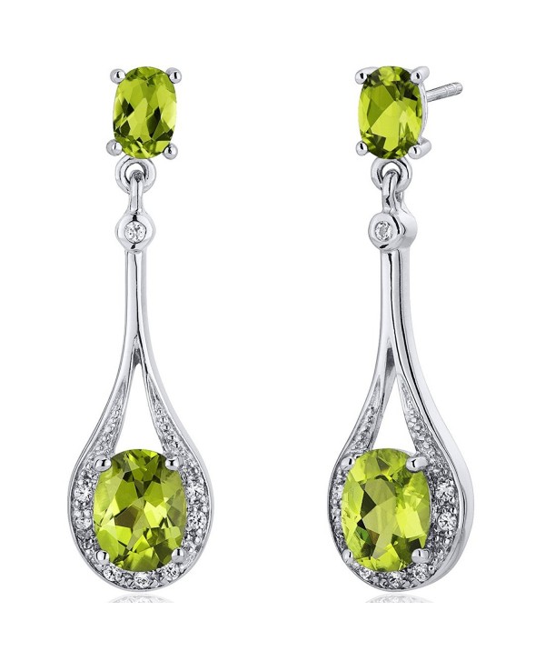 Peridot Dangle Earrings Sterling Silver 4.00 Carats - CQ116ULJPK1