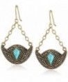 Barse Village Turquoise Bronze-Color Crescent Drop Earrings - C8119PQP68X