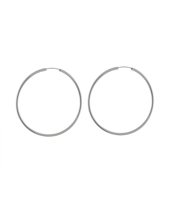 Sterling Silver 2mm Round Tube Endless Hoop Earrings - CS17YL40NRK