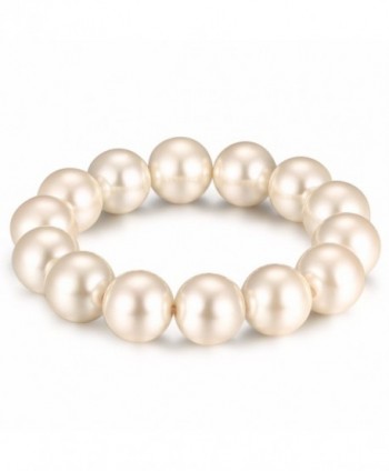 Caperci 13mm Stretch Simulated Pearl Bracelet for Women - C012ERDZMKZ