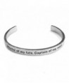 Women's Note To Self Inspirational Lead-Free Pewter Cuff Bracelet - Master Of My Fate - C311Y9KBACZ