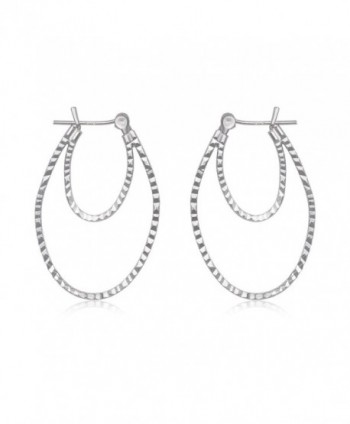 Sterling Silver Diamond Rhodium Earrings