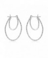 Sterling Silver Diamond Rhodium Earrings