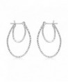 Sterling Silver Diamond Rhodium Earrings