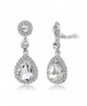 Gorgeous Austrian Cut Crystal Rhinestone Pierced Wedding Bridal Teardrop Drop Dangle Earrings - CK1880EK0MX