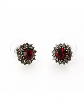 Yoursfs Burgandy Earrings Vintage Austrian in Women's Stud Earrings